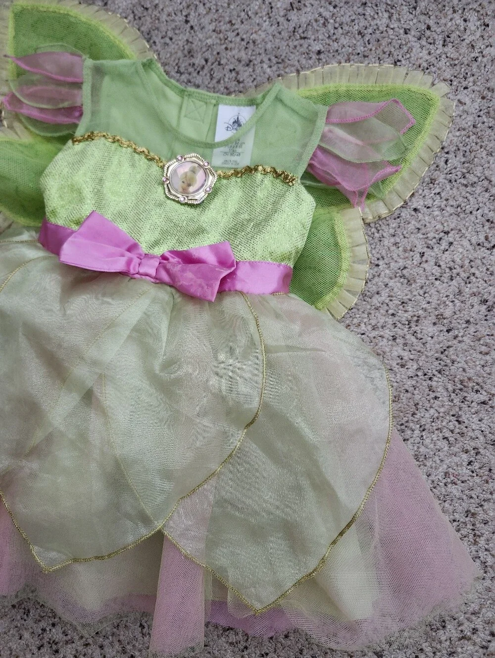 Disney Green and Pink Fairy Tinker Bell Costume Dress